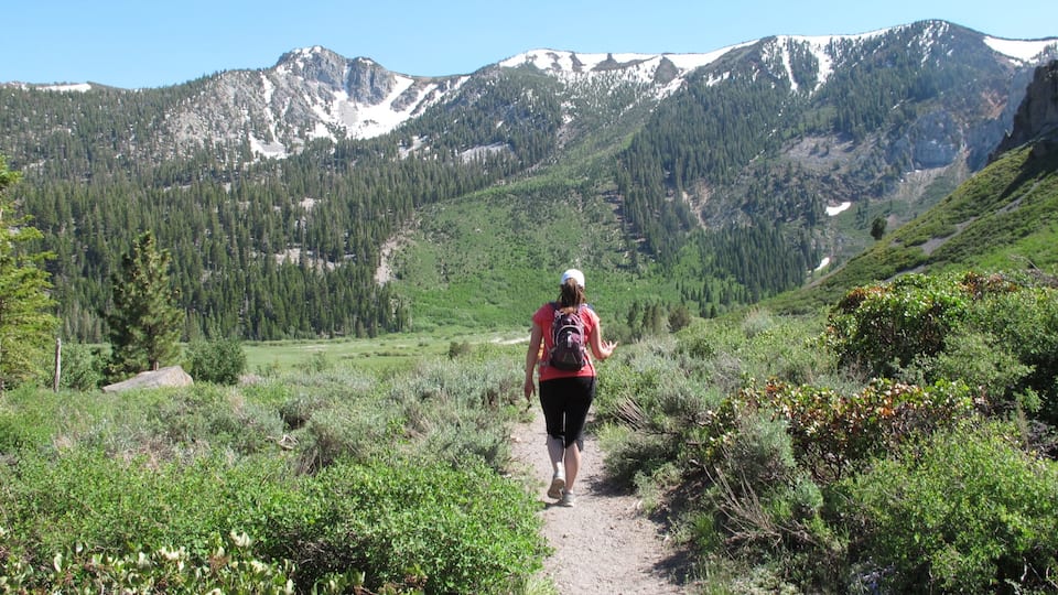 California Central Interior mostrando montañas y caminatas y también una mujer