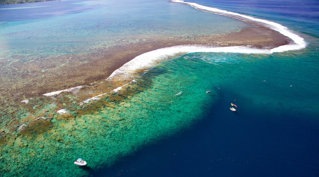 Tahití ofreciendo imágenes de una isla, vista general a la costa y arrecifes coloridos