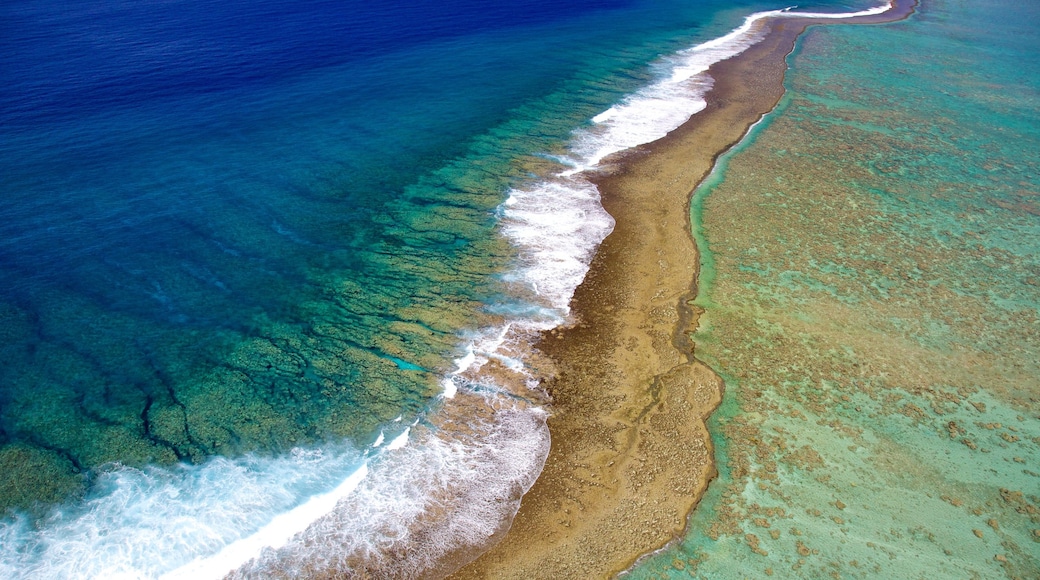 Tahiti welches beinhaltet Korallen und allgemeine Küstenansicht