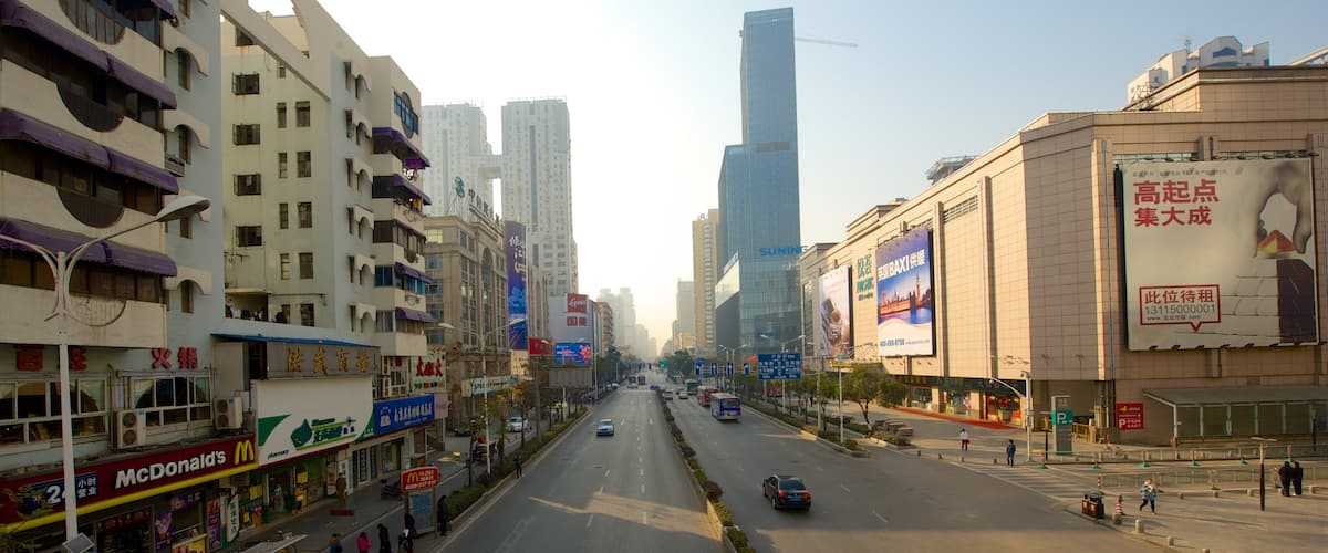 Nanjing showing street scenes and a city