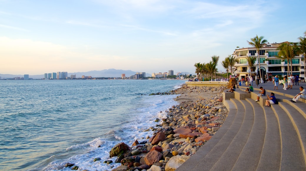 Malecon showing rugged coastline