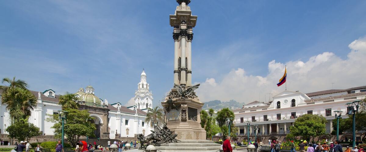 Independence Square which includes a monument, a statue or sculpture and a square or plaza
