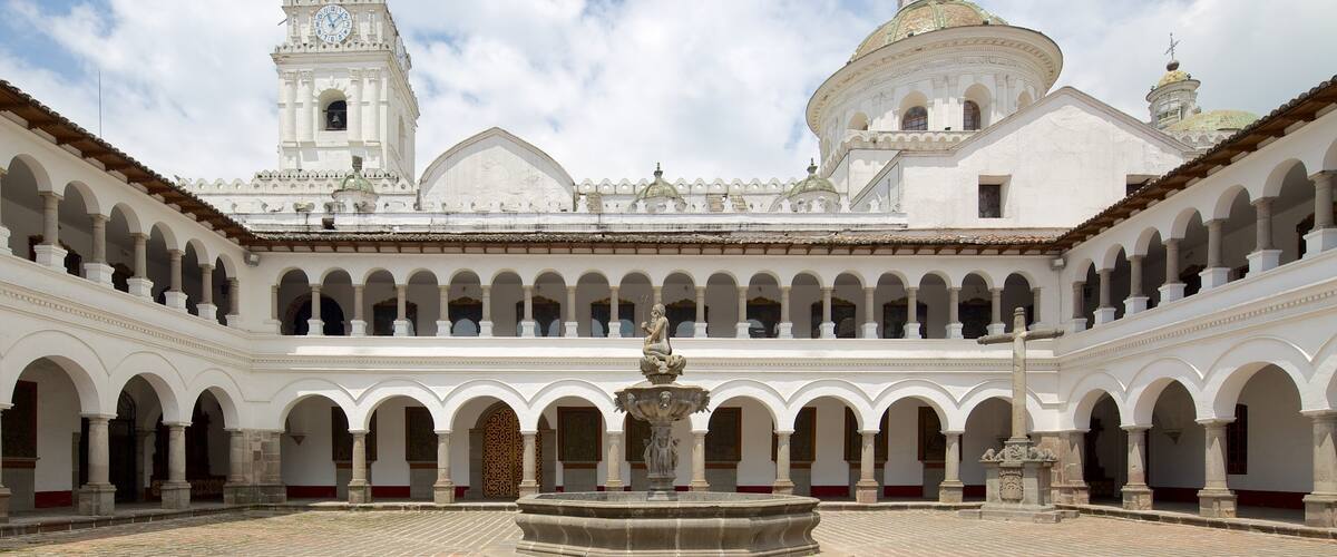 La Merced Church showing a square or plaza and a church or cathedral