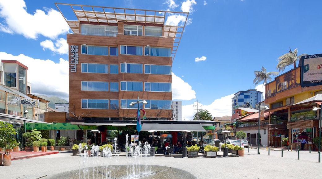 Plaza Foch que incluye una fuente, una plaza y escenas cotidianas