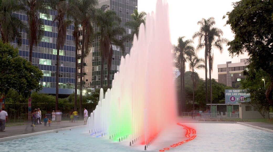 Exposition Park showing a fountain