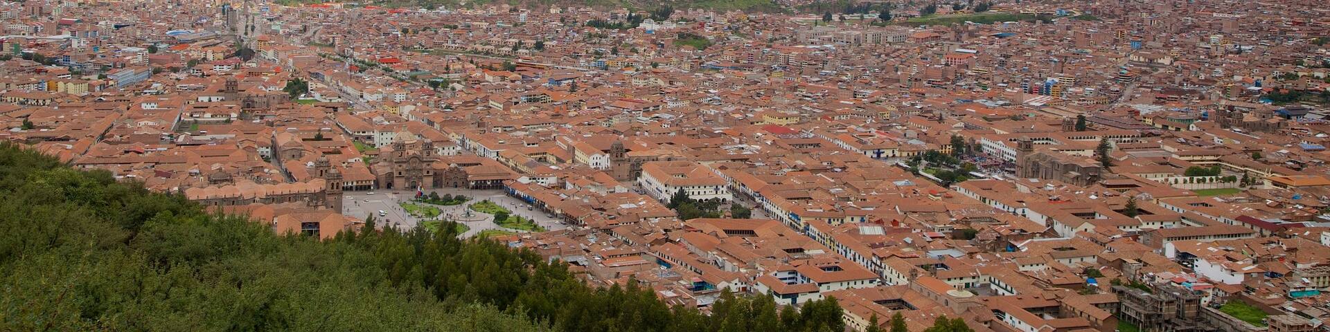 Sacsayhuaman showing a city and landscape views