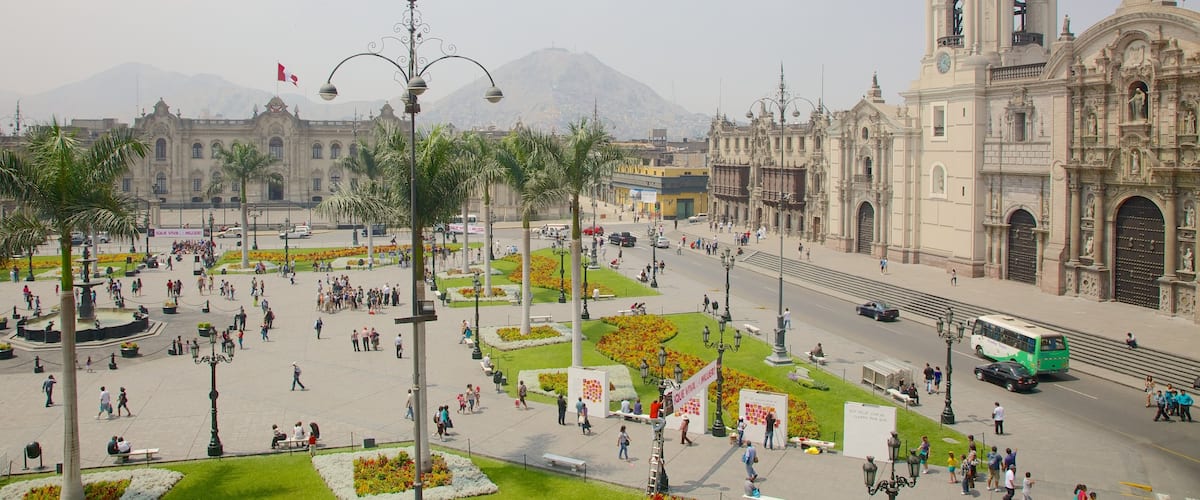 Plaza Mayor showing landscape views, a city and a square or plaza