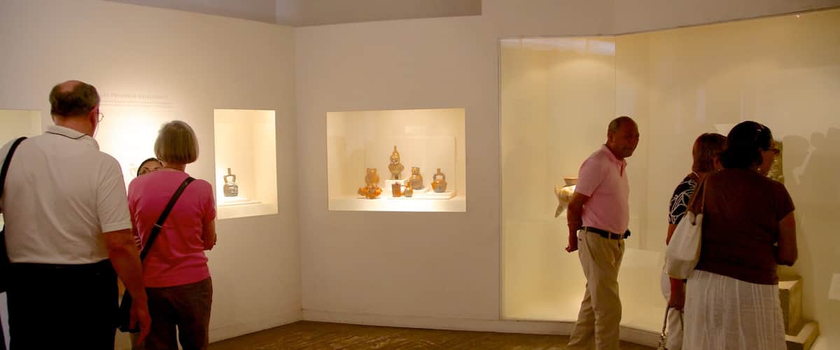 Museo Larco que incluye vistas interiores y también un gran grupo de personas