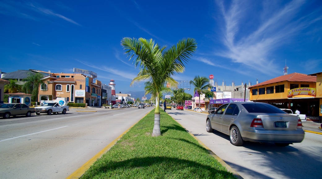 Manzanillo which includes street scenes