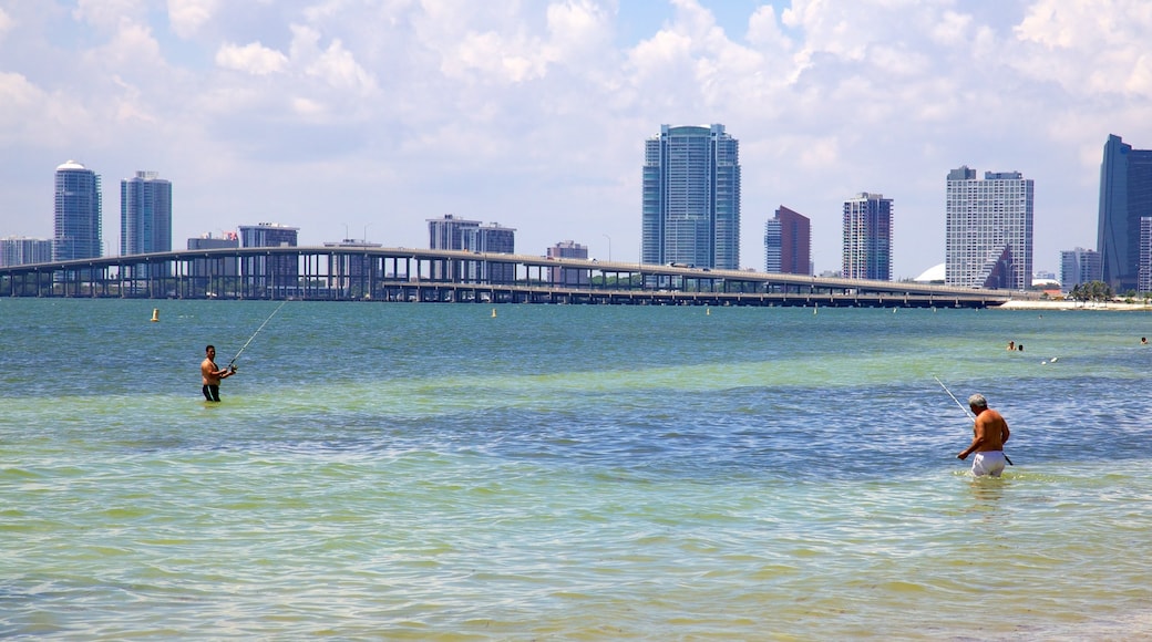 Miami caratteristiche di vista della costa, ponte e pesca