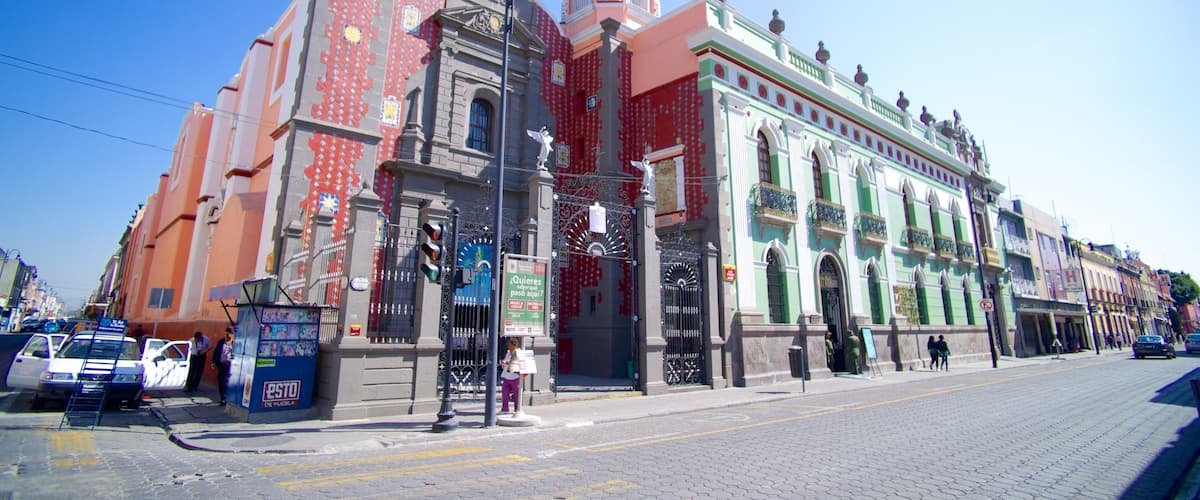 Puebla which includes street scenes and a city