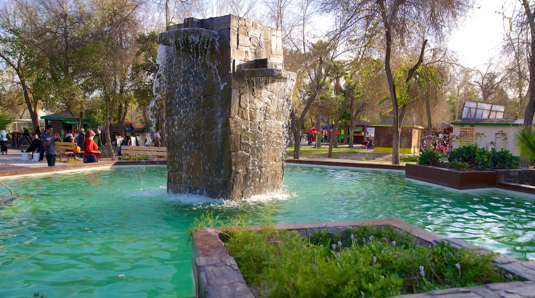 Parque Morelos presenterar en damm, en park och en fontän