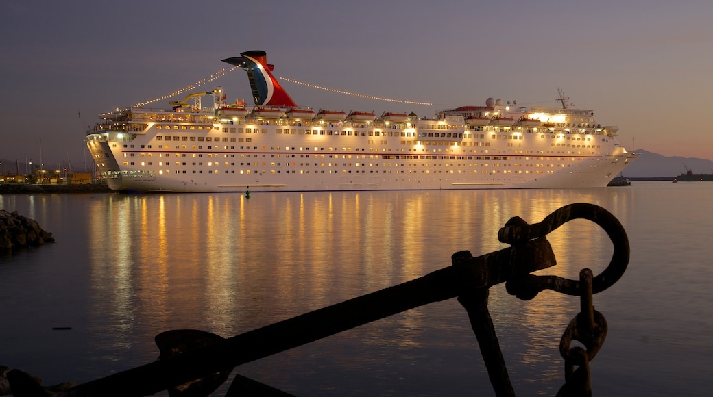 Ensenada showing cruising, general coastal views and a sunset