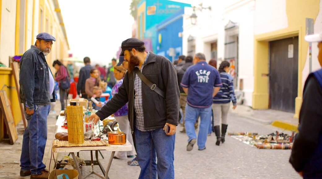 Barrio Antiguo ofreciendo una ciudad y escenas urbanas y también un pequeño grupo de personas