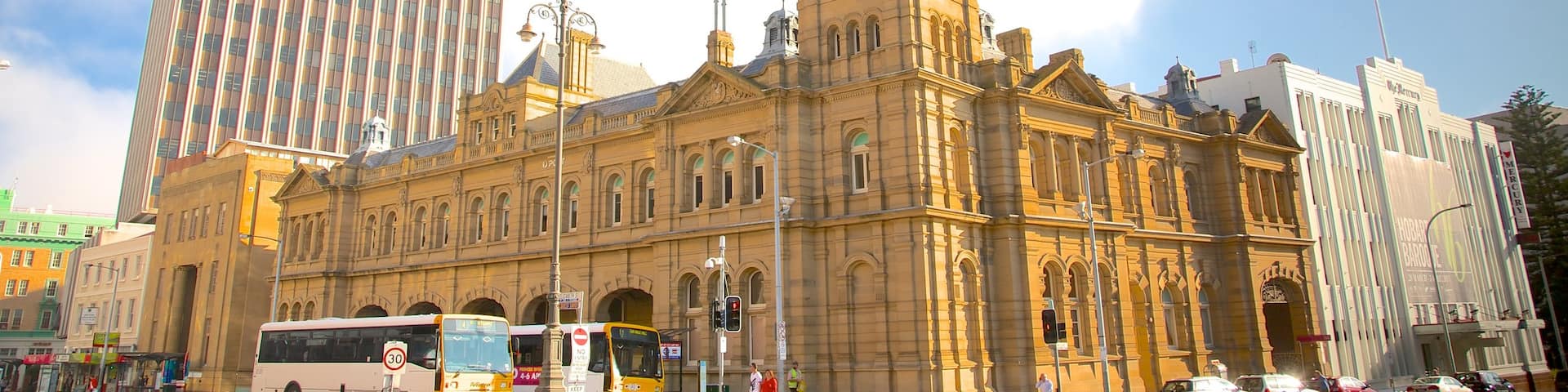 Franklin Square mit einem Straßenszenen und Stadt