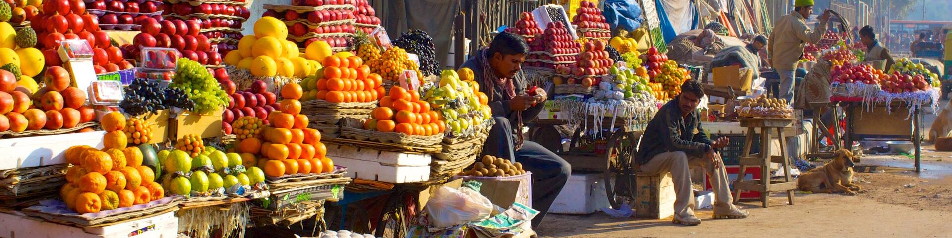 Chandni Chowk featuring a city, markets and food