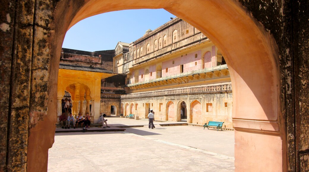 Amber Fort which includes heritage architecture and a castle