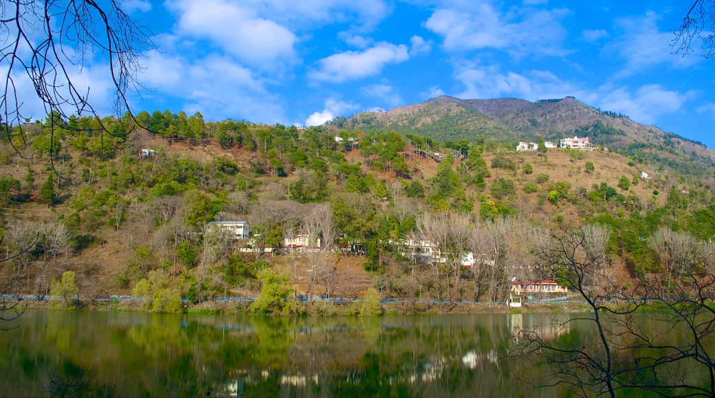 Bhimtal showing a lake or waterhole and mountains