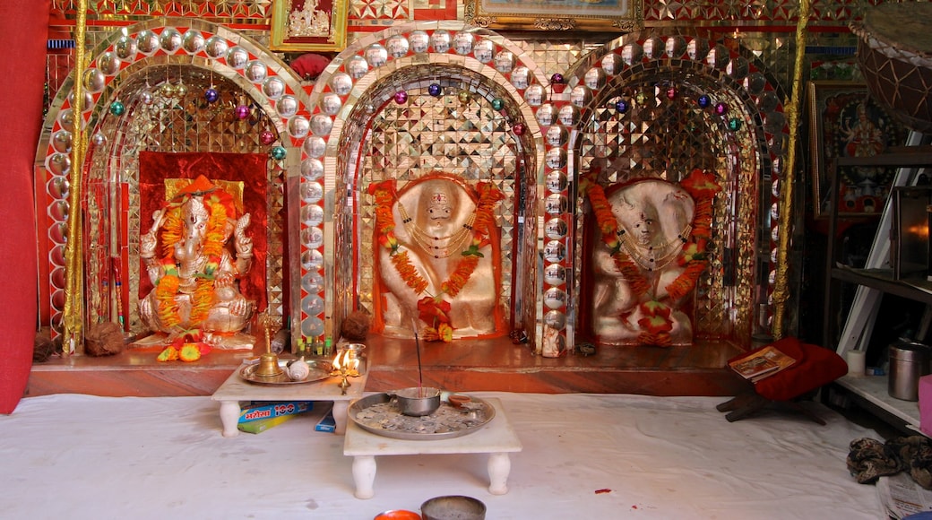 Johri Bazaar showing a temple or place of worship and interior views