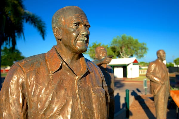 Broome featuring a statue or sculpture, outdoor art and a small town or village