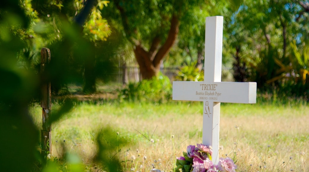 Broome toont een monument en een begraafplaats