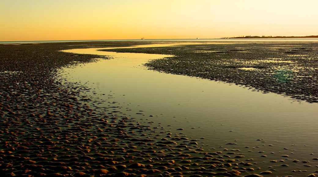 Broome mostrando vistas panorámicas y un atardecer