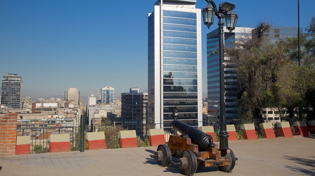 Cerro Santa Lucia caracterizando uma cidade e paisagens da cidade