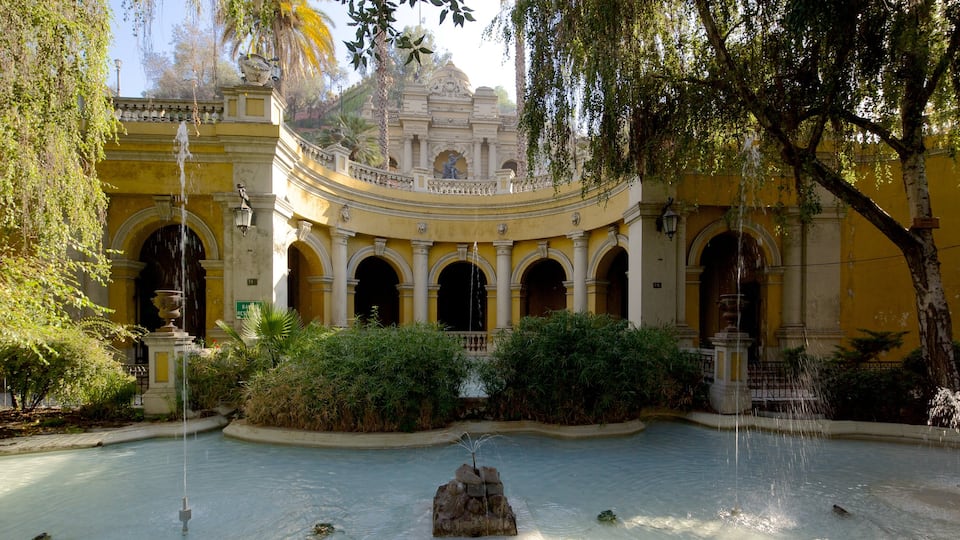 Santa Lucia Hill featuring a pond, chateau or palace and a park