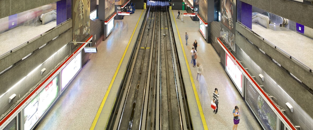 University of Santiago-Chile featuring modern architecture, railway items and interior views