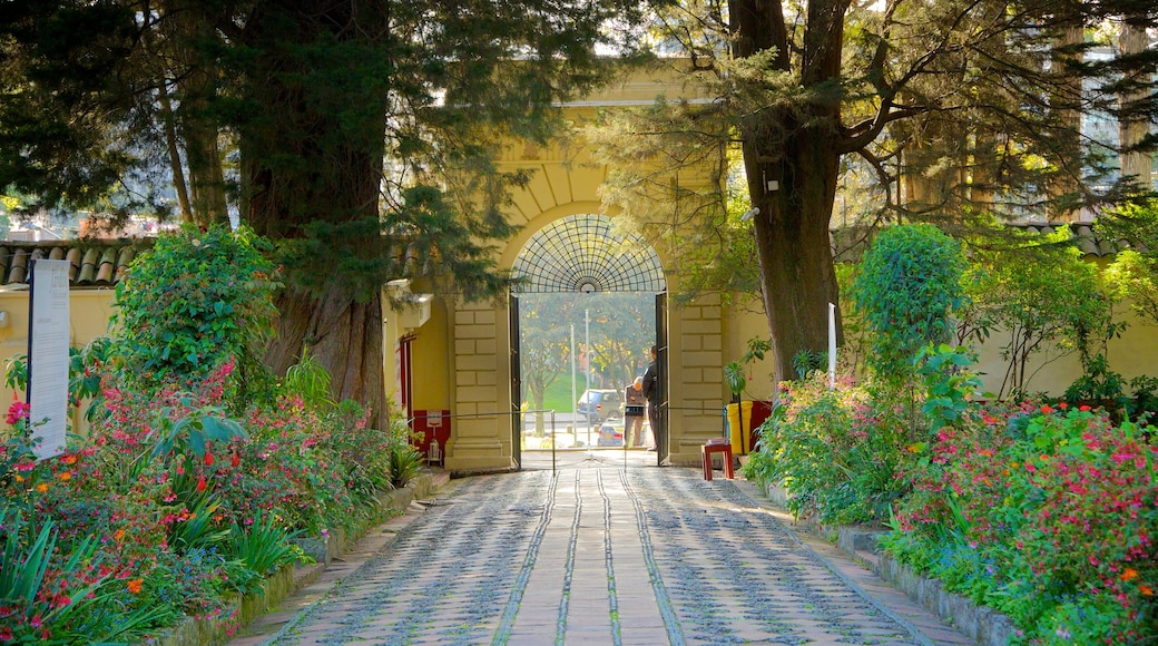 Casa Museo Quinta de Bolívar mostrando flores e um jardim