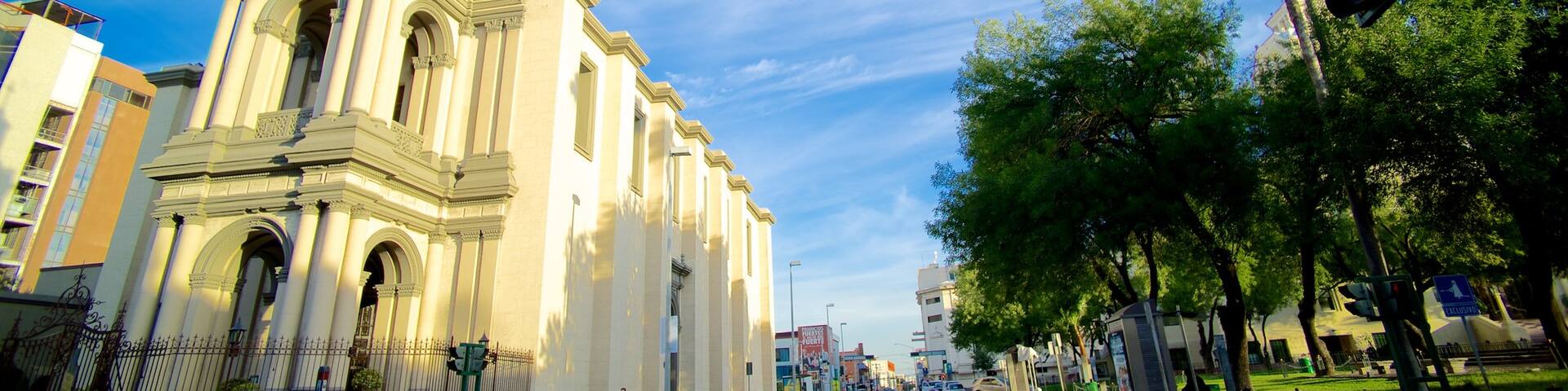 Iglesia Sagrado Corazon de Jesus showing street scenes and a church or cathedral