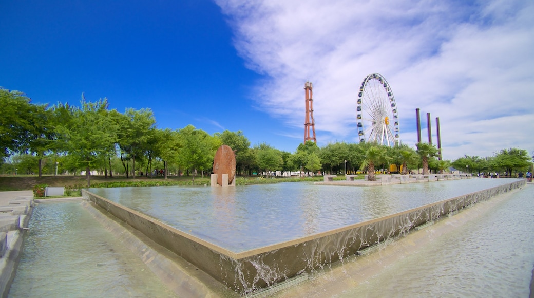 Fundidora Park which includes a garden, rides and a pond