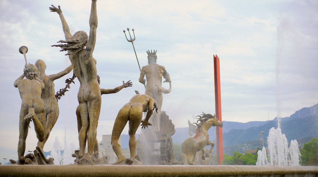 Fuente de la Vida o Neptuno mostrando uma estĂĄtua ou escultura, arte e arte ao ar livre