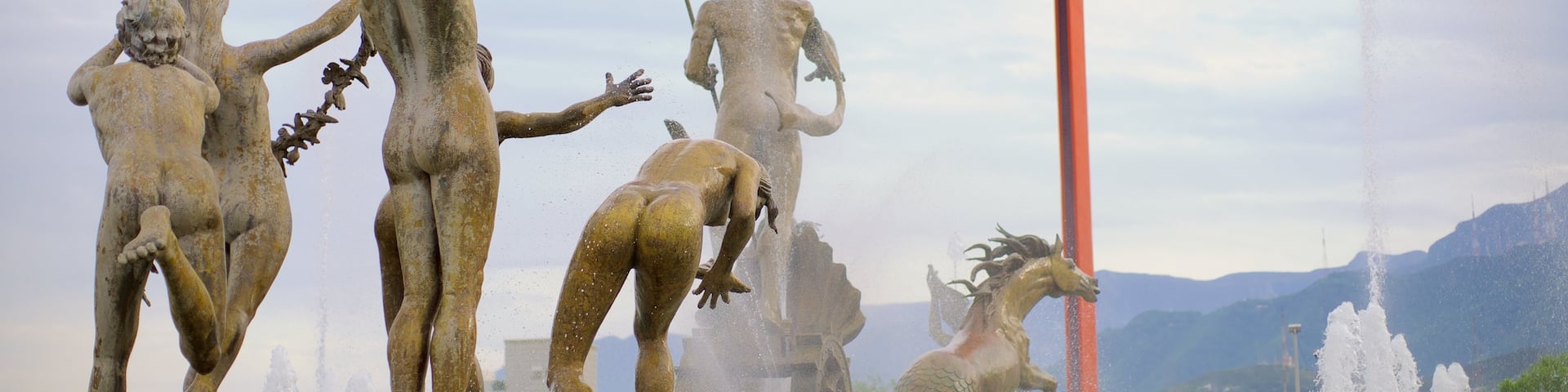 Fuente de la Vida o Neptuno featuring outdoor art, a statue or sculpture and a city
