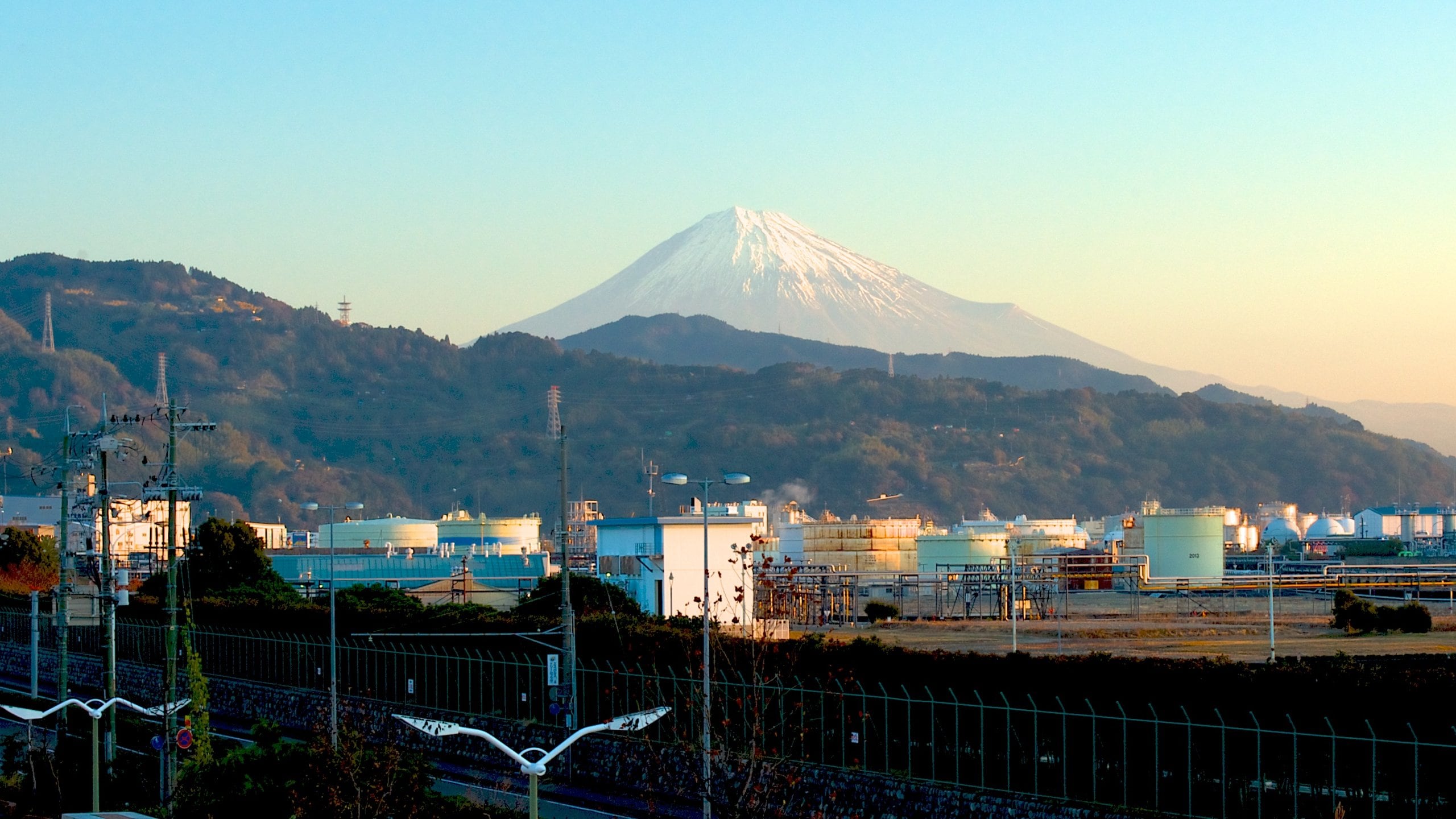Mount Fuji featuring landscape views, a city and mountains