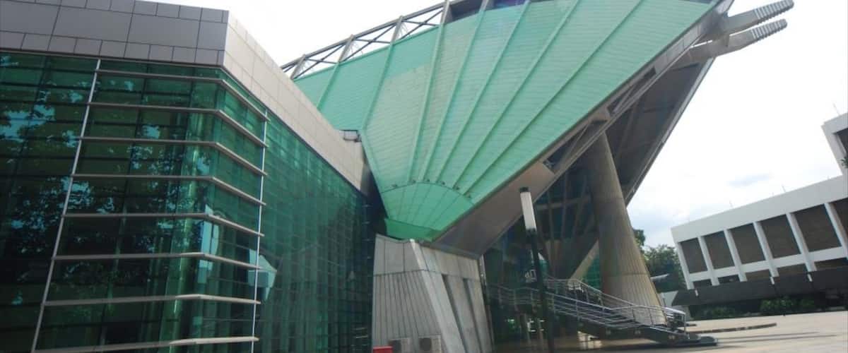 Ismail Marzuki Park featuring modern architecture and a park