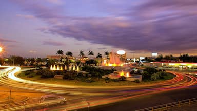 Managua showing a sunset and a city