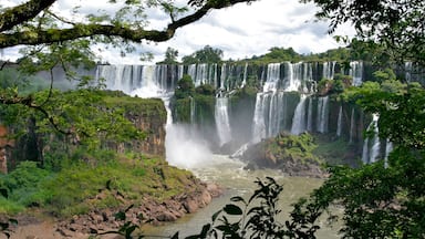 Iguazu Falls showing a waterfall and landscape views