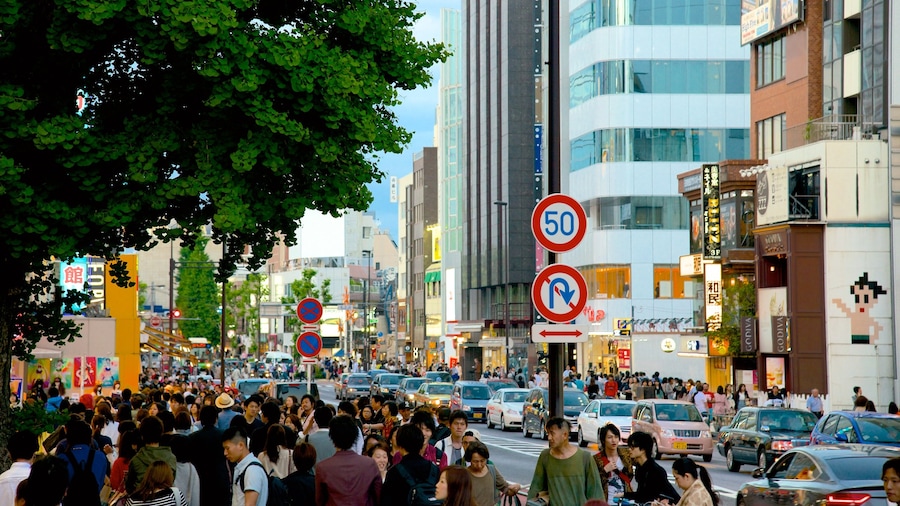 Harajuku's bustling streets with colorful shops and vibrant crowds in Tokyo.