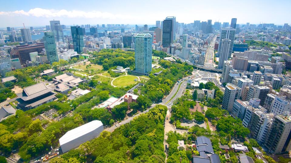Tokyo Tower which includes central business district, a skyscraper and a city