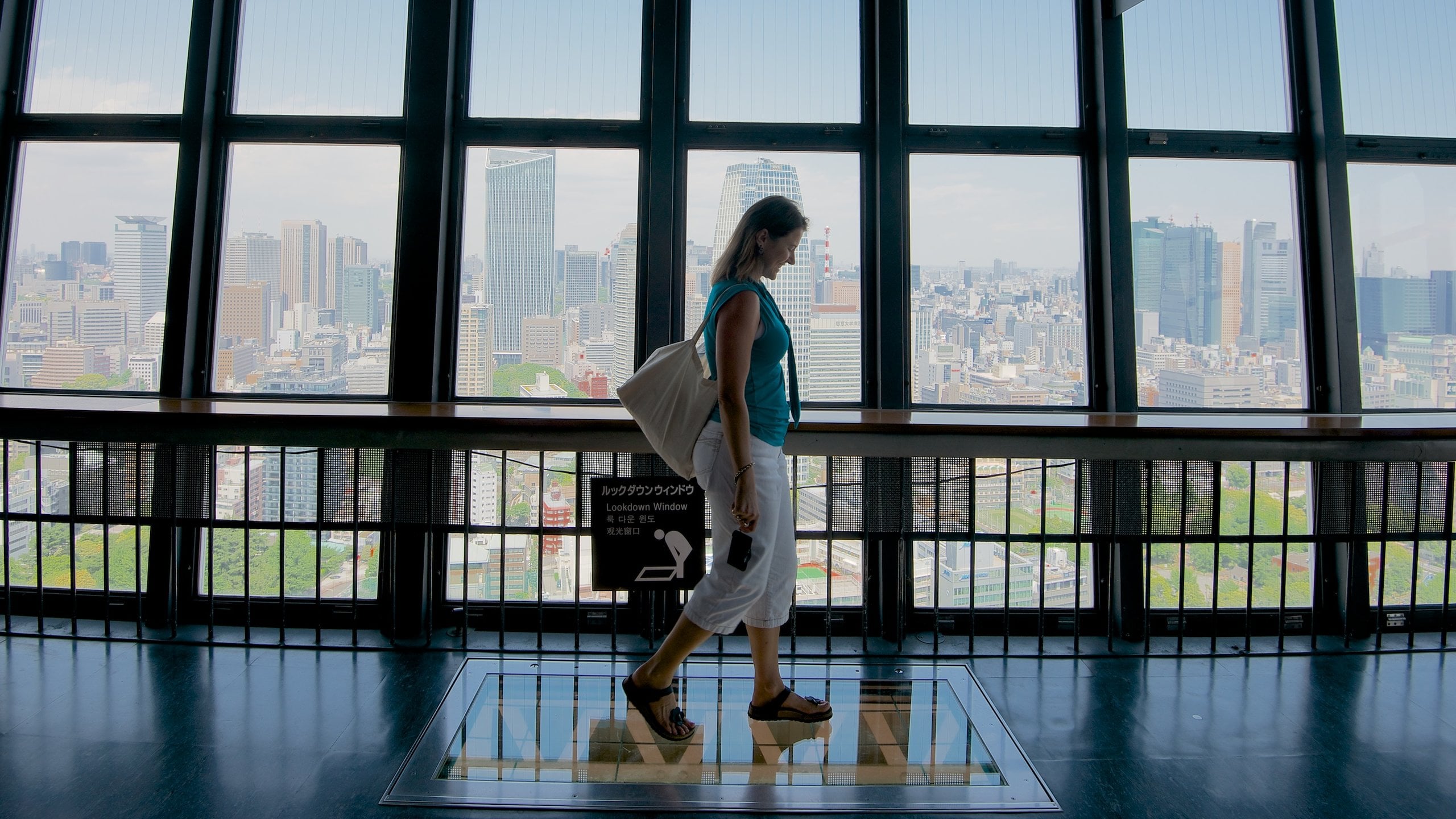 Tokyo Tower which includes a city, interior views and a high rise building