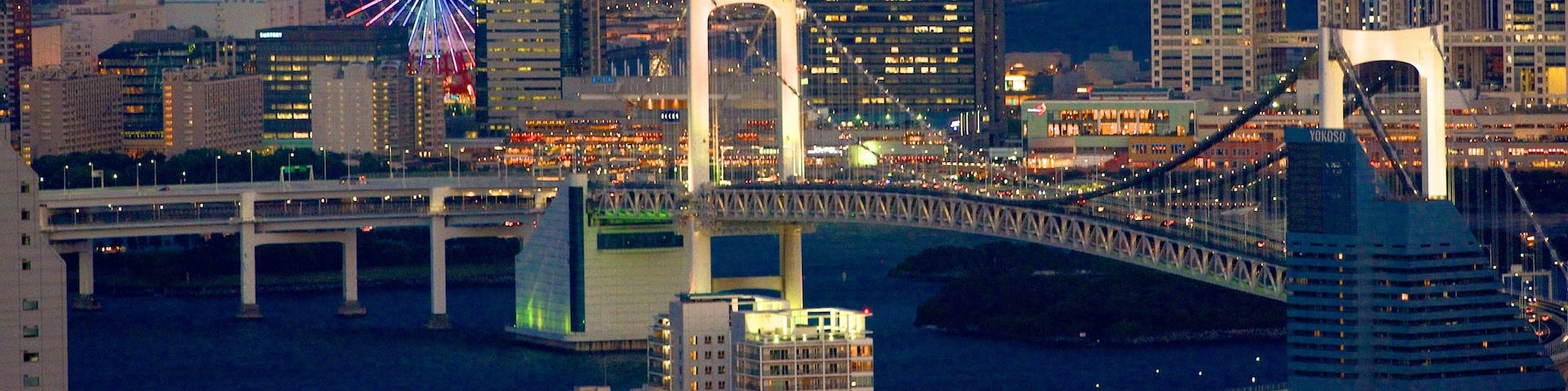 Tokyo which includes a bay or harbor, modern architecture and a bridge