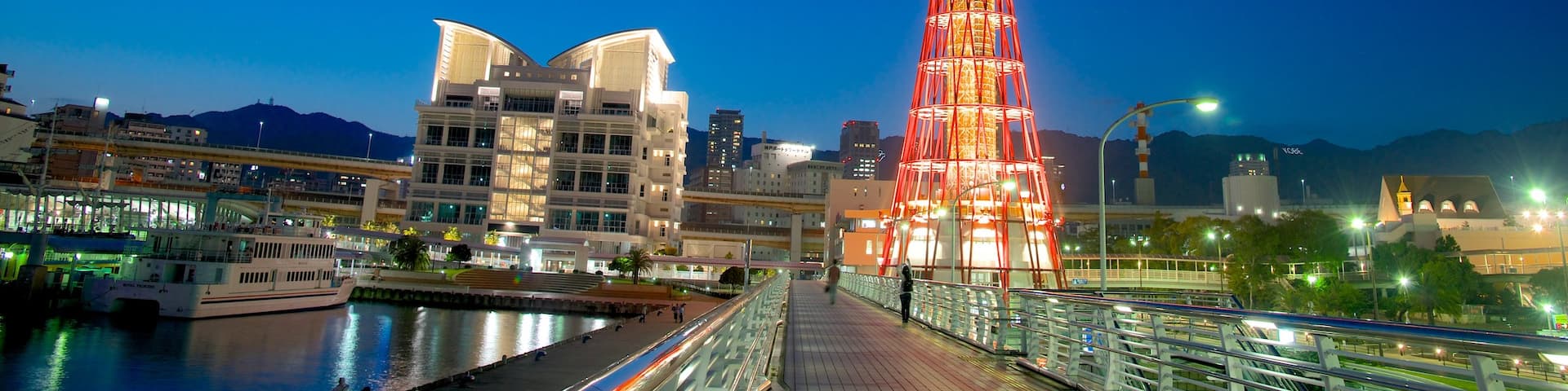 神戸ポートタワー 表示 夜景, 都市 と 湾岸あるいはハーバー