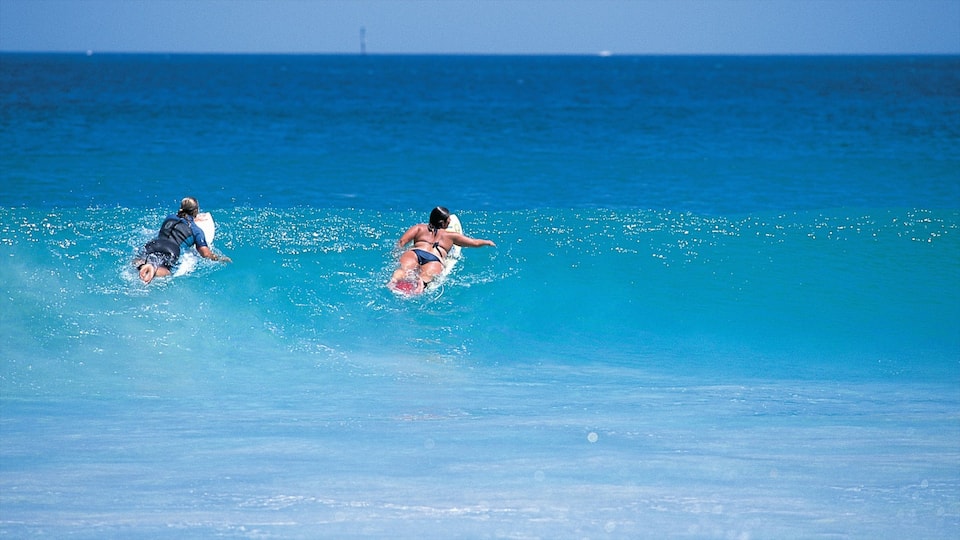 Mandurah which includes waves and surfing