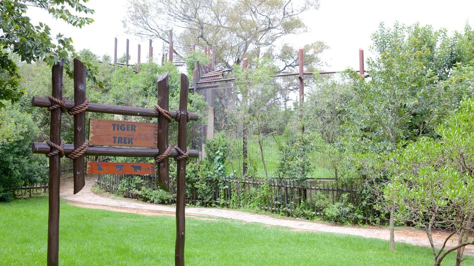 Johannesburg Zoo showing zoo animals and signage
