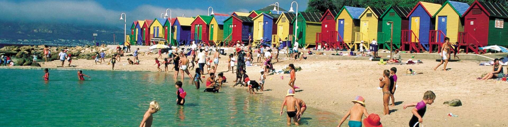 Cape Town showing a sandy beach and general coastal views as well as children
