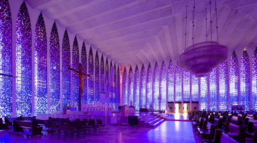 Santuário Dom Bosco som visar en kyrka eller katedral, historisk arkitektur och interiörer