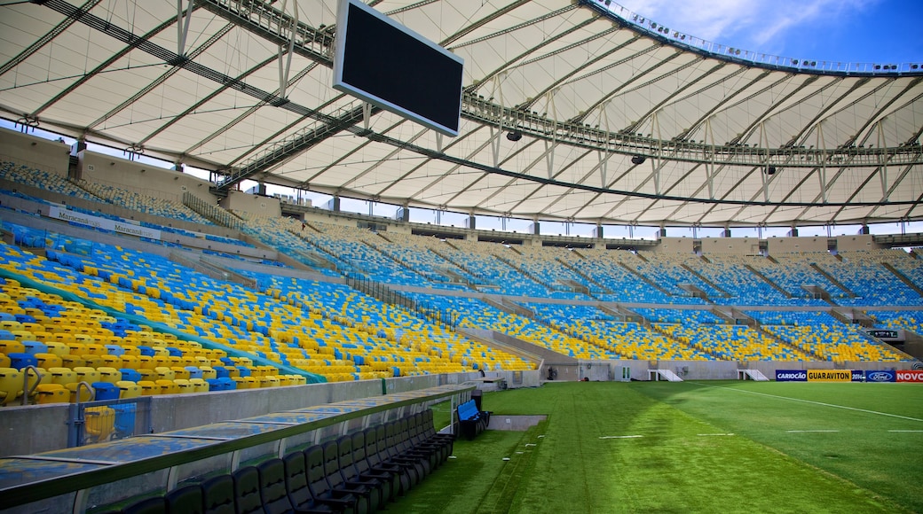 Estadio Mario Filho che include vista interna e architettura moderna