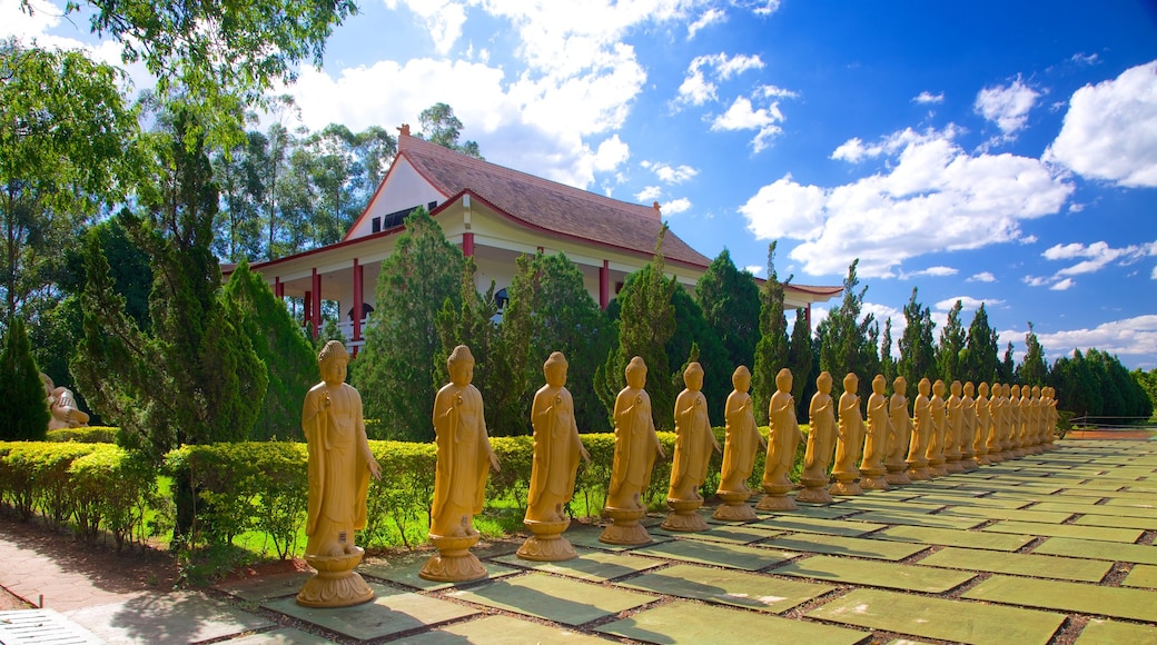 Buddhist Temple showing religious elements, a temple or place of worship and heritage architecture