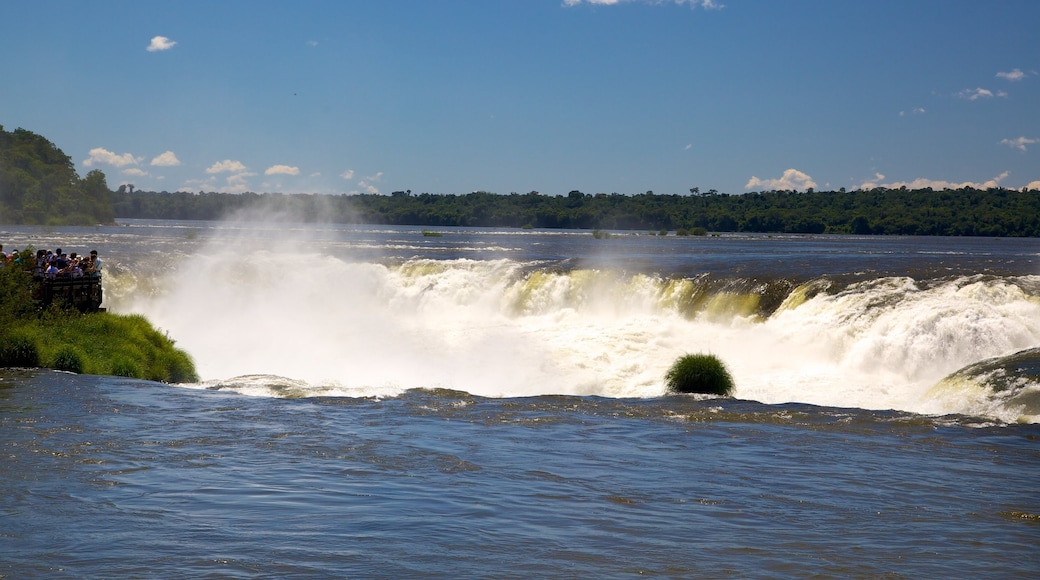 Devil\'s Throat which includes a lake or waterhole, landscape views and a waterfall